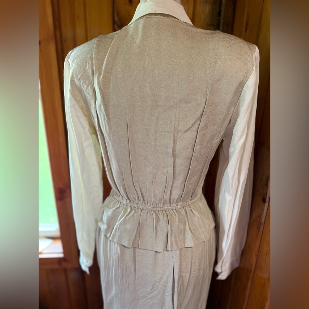 Vintage Miss Scarlet size 6 Elegant Cream‎ Button-Up Dress - Picture 8 of 12